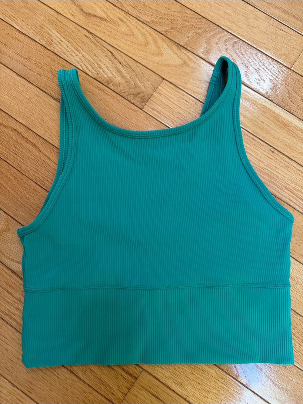 lululemon athletica Teal Ribbed Cropped Tank